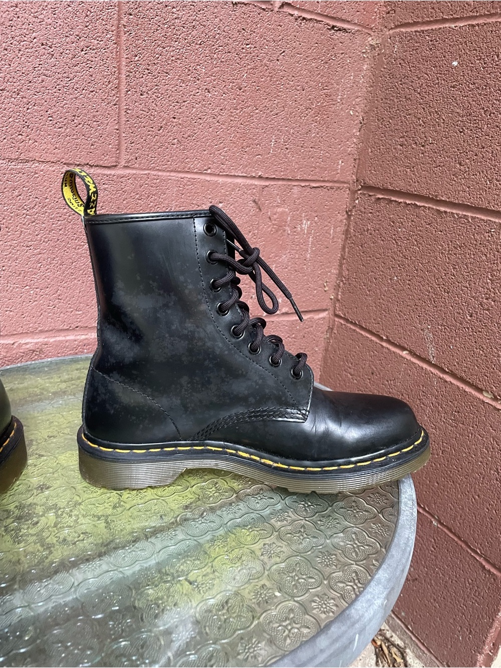 Dr Martens 1460 Black Leather Combat Boots Size 8 - Picture 7 of 13